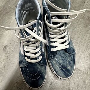 Vans White and Gray High-Top Sneakers